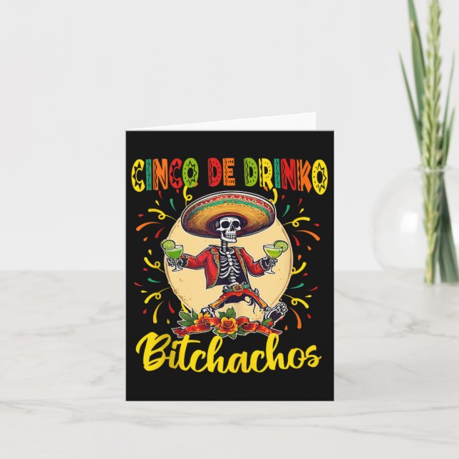 Cinco De Drinko Achos Cinco De Mayo Drink Funny Karte (Vorderseite)