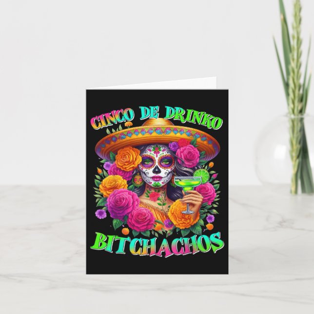 Cinco De Drinko Achos Cinco De Mayo Drinking Mexik Karte (Vorderseite)