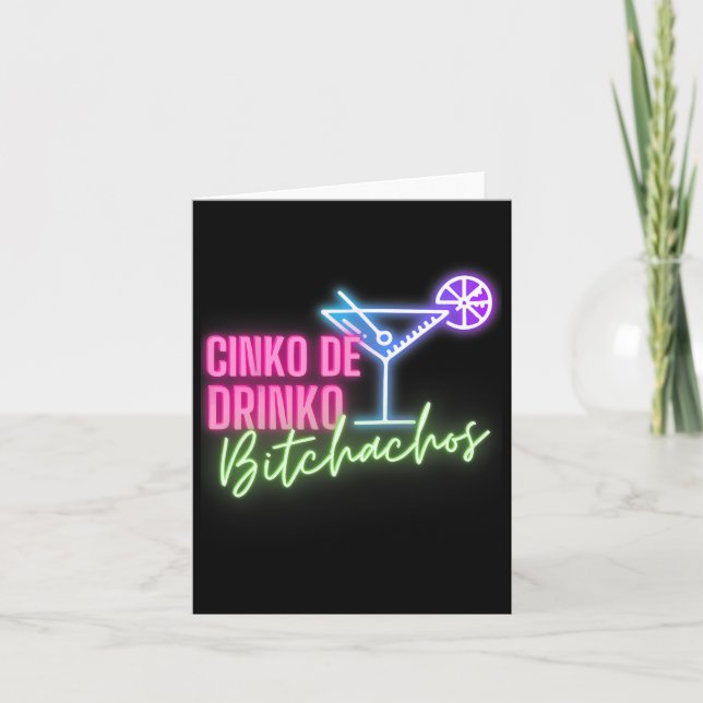 Cinco De Drinko Achos Funny Cinco De Mayo Drinks Karte (Vorderseite)