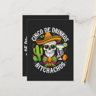 Cinco De Drinko Bitchachos Ankündigungspostkarte