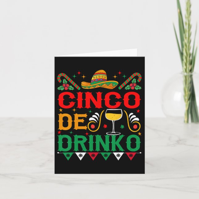 Cinco De Drinko Cinco De Mayo Funny 1 Karte (Vorderseite)
