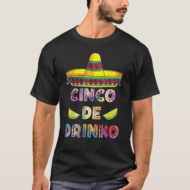 Cinco de Drinko Cinco de Mayo mit Gitarren Cactus  T-Shirt (Vorderseite)