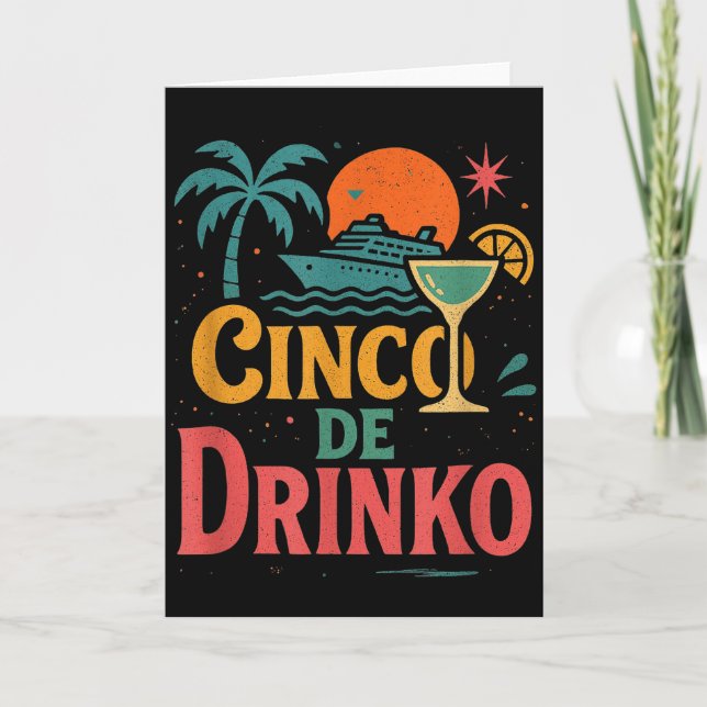 Cinco de Drinko-Feier fünfter Mai Monat Feier 5 Karte (Vorderseite)
