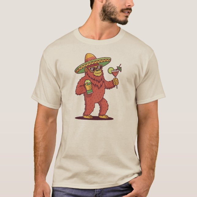 Cinco de Drinko Funny Bigfoot T-Shirt (Vorderseite)