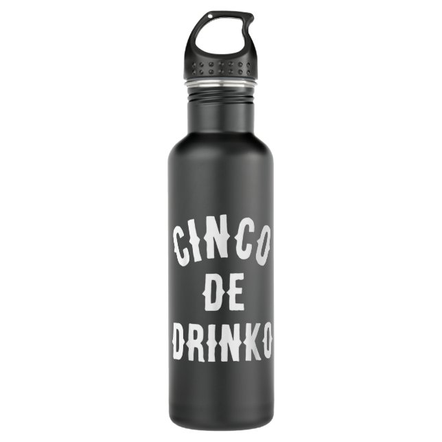 Cinco De Drinko Funny Mexican Drinking Gift Idee Edelstahlflasche (Vorderseite)