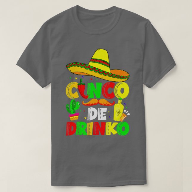 Cinco De Drinko Margarita Sombrero Mexican Cinco D T-Shirt (Design vorne)