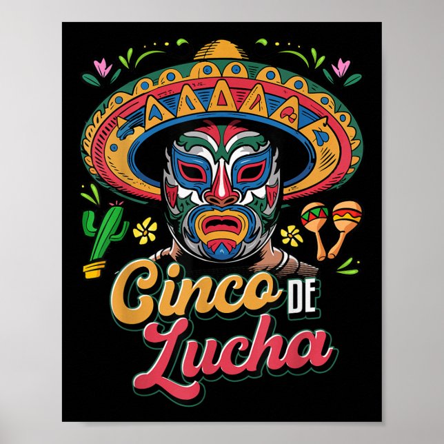 Cinco De Lucha, Luchador, Lucha Libre, Funny Cinco Poster (Vorne)