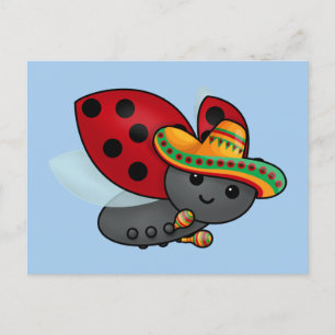 Cinco de May Ladybug Postkarte
