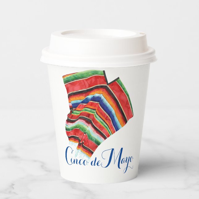 Cinco de May Sarape 8oz Paper Cup Pappbecher (Vorderseite)