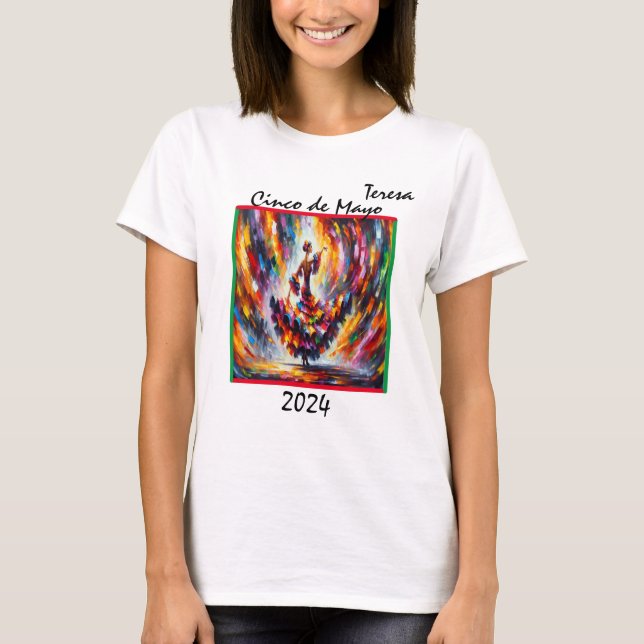 Cinco de Mayo 2024 Flamenco Tänzerin Frauen T-Shirt (Vorderseite)