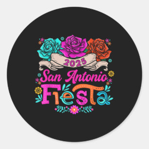 Cinco De Mayo 2025 Fiesta Squad Fiesta San Antonio Runder Aufkleber