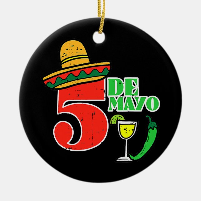 Cinco De Mayo 5 Cinco De Mayo Mexican Fiesta Keramik Ornament (Vorne)