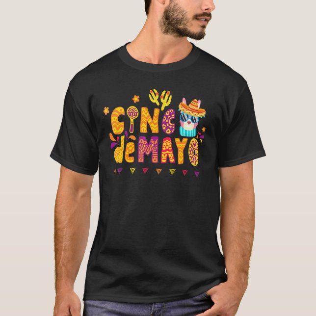 Cinco De Mayo Alpaca Llama Funny mexikanische Männ T-Shirt (Vorderseite)