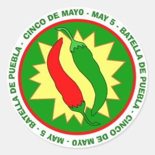 Cinco de Mayo Aufkleber für heiße Paprikaschoten