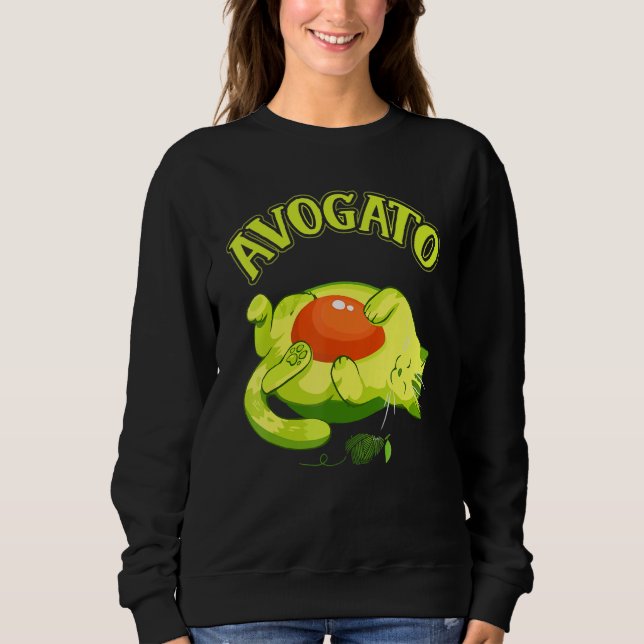 Cinco De Mayo   Avocado Mexico Meow Avogato Cat Sweatshirt (Vorderseite)