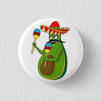 Cinco de Mayo Avocado Spaß Maracas Sombrero Button