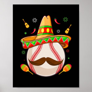 Cinco De Mayo Baseball Mama Mexican Fiesta Poster