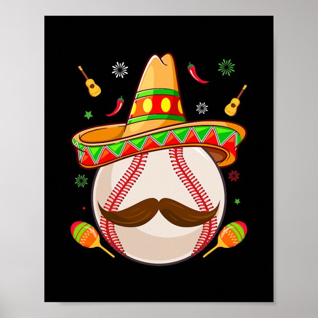 Cinco De Mayo Baseball Mama Mexican Fiesta Poster (Vorne)