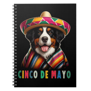 Cinco de Mayo Bernese Dog mit Poncho und Sombrero Notizblock