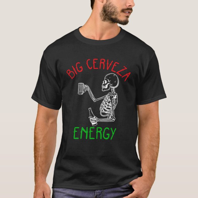 Cinco De Mayo Big Cerveza Energie Mexikanische Män T-Shirt (Vorderseite)
