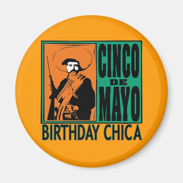 Cinco de Mayo Birthday Chica Magnet (Vorne)