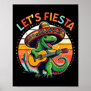 Cinco De Mayo Boys Kids Lasse Fiesta Dinosaur Mexi Poster