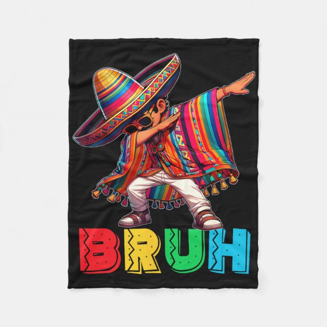 Cinco De Mayo Bruh Dabbing Mexican Boy Poncho Kids Fleecedecke (Vorderseite)