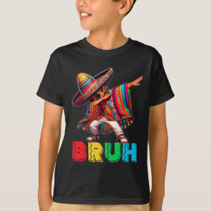 Cinco De Mayo Bruh Dabbing Mexican Boy Poncho Kids T-Shirt