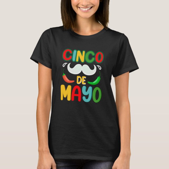 Cinco De Mayo Burritos Mexico Tacos and Avocado  1 T-Shirt (Vorderseite)