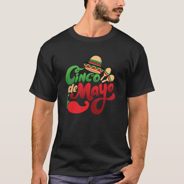 Cinco De Mayo Burritos Mexico Tacos and Avocado  1 T-Shirt (Vorderseite)