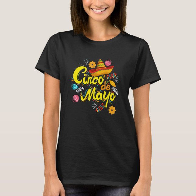 Cinco De Mayo Burritos Mexico Tacos and Avocado  2 T-Shirt (Vorderseite)