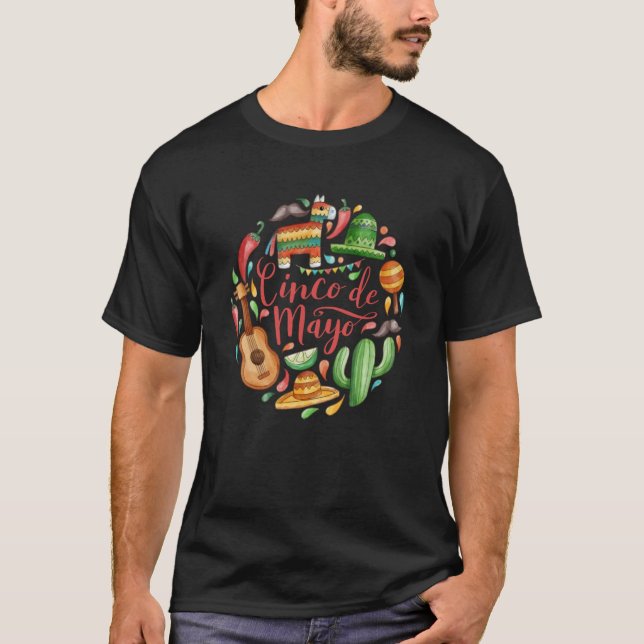 Cinco De Mayo Burritos Mexico Tacos and Avocado  2 T-Shirt (Vorderseite)
