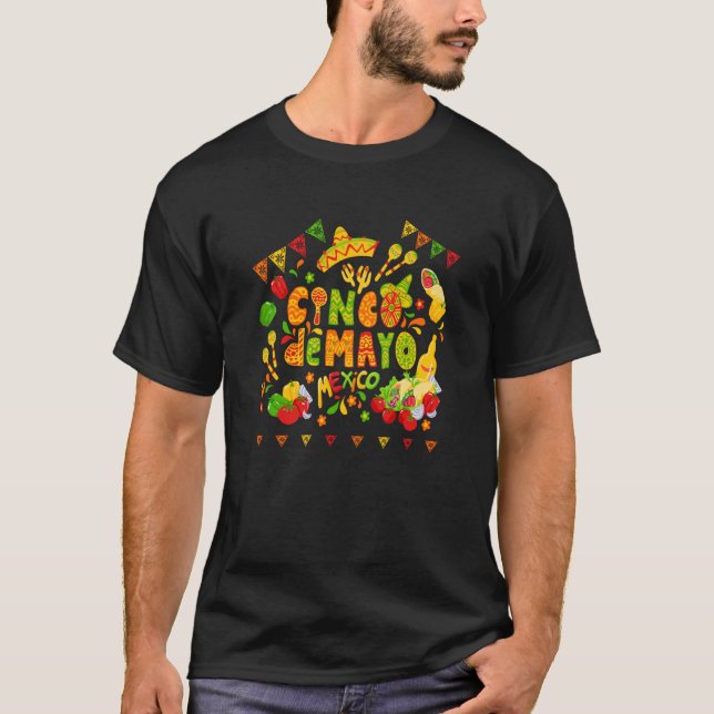 Cinco De Mayo Burritos Mexico Tacos and Avocado  2 T-Shirt (Vorderseite)