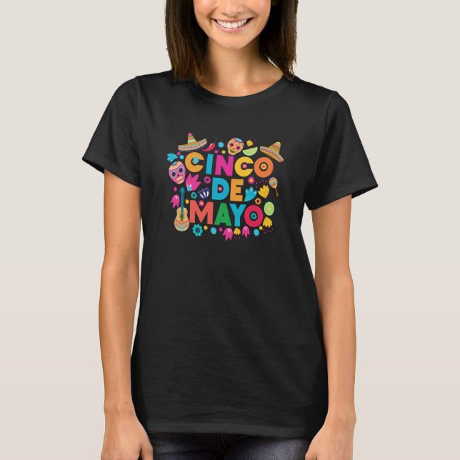 Cinco De Mayo Burritos Mexico Tacos and Avocado  3 T-Shirt (Vorderseite)