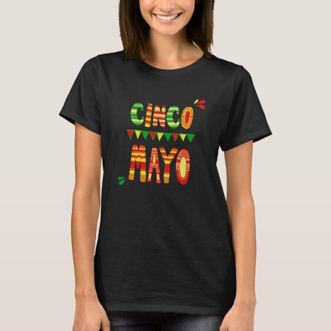 Cinco De Mayo Burritos Mexico Tacos and Avocado  4 T-Shirt (Vorderseite)
