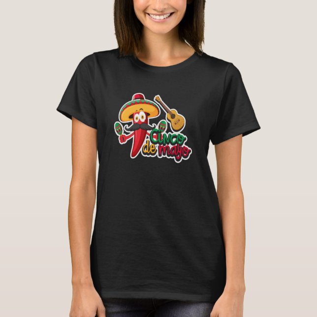 Cinco De Mayo Burritos Mexico Tacos and Avocado  5 T-Shirt (Vorderseite)