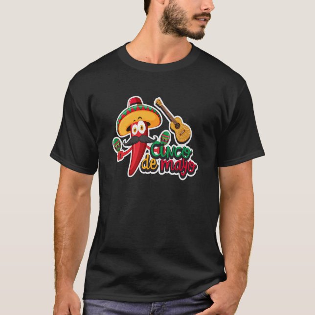 Cinco De Mayo Burritos Mexico Tacos and Avocado  5 T-Shirt (Vorderseite)