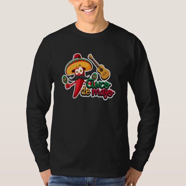 Cinco De Mayo Burritos Mexico Tacos and Avocado  5 T-Shirt (Vorderseite)