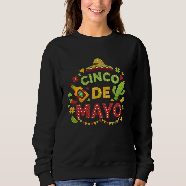 Cinco De Mayo Burritos  Mexico Tacos and Avocado   Sweatshirt (Vorderseite)