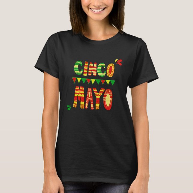 Cinco De Mayo Burritos  Mexico Tacos and Avocado   T-Shirt (Vorderseite)