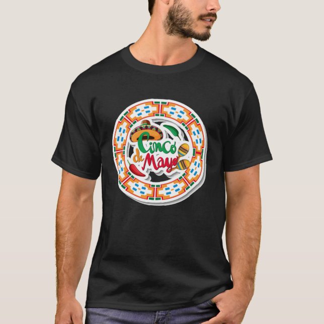 Cinco De Mayo Burritos  Mexico Tacos and Avocado   T-Shirt (Vorderseite)