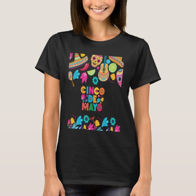 Cinco De Mayo Burritos  Mexico Tacos and Avocado   T-Shirt (Vorderseite)