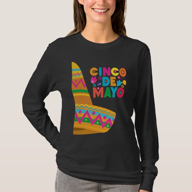 Cinco De Mayo Burritos  Mexico Tacos and Avocado   T-Shirt (Vorderseite)