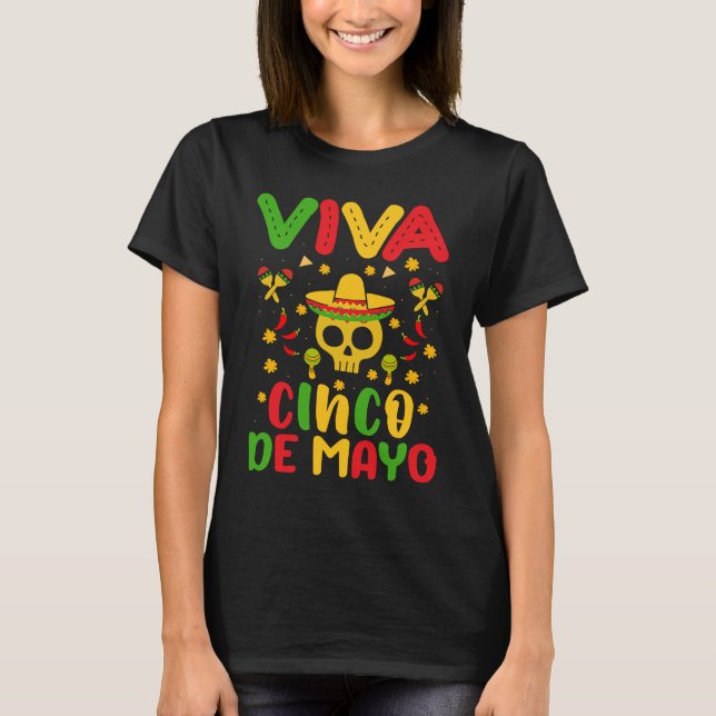 Cinco De Mayo Burritos  Mexico Tacos and Avocado   T-Shirt (Vorderseite)