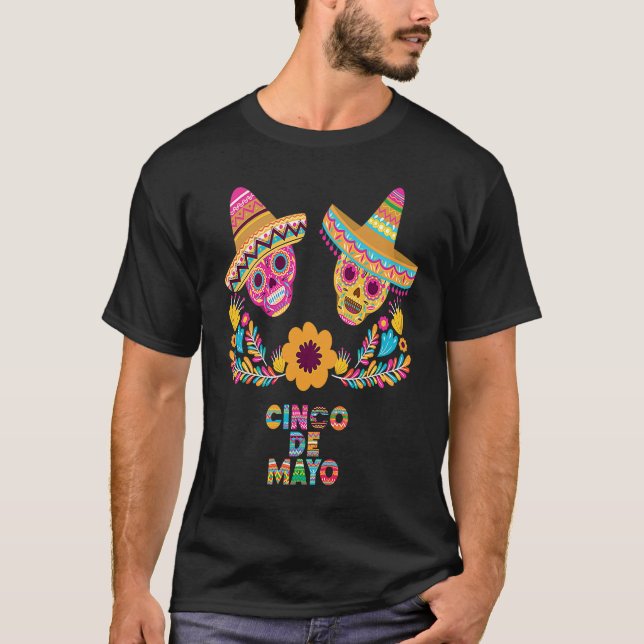Cinco De Mayo Burritos  Mexico Tacos and Avocado   T-Shirt (Vorderseite)