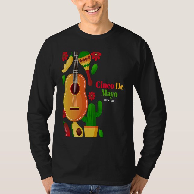 Cinco De Mayo Burritos  Mexico Tacos and Avocado   T-Shirt (Vorderseite)