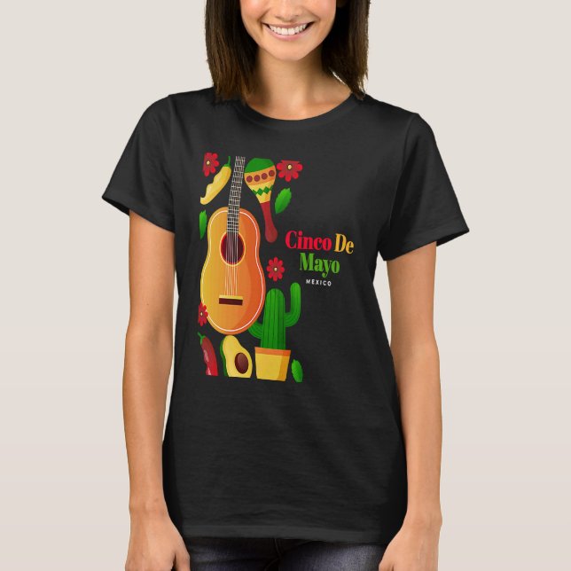 Cinco De Mayo Burritos  Mexico Tacos and Avocado   T-Shirt (Vorderseite)