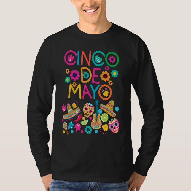 Cinco De Mayo Burritos  Mexico Tacos and Avocado   T-Shirt (Vorderseite)
