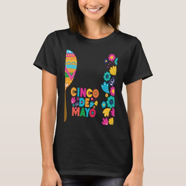 Cinco De Mayo Burritos  Mexico Tacos and Avocado   T-Shirt (Vorderseite)