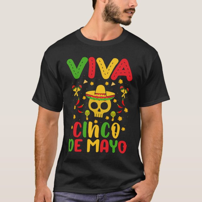 Cinco De Mayo Burritos  Mexico Tacos and Avocado   T-Shirt (Vorderseite)